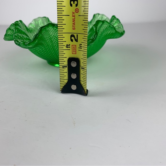 Fenton Green Double‎ Ruffle Candy Dish - Picture 6 of 7